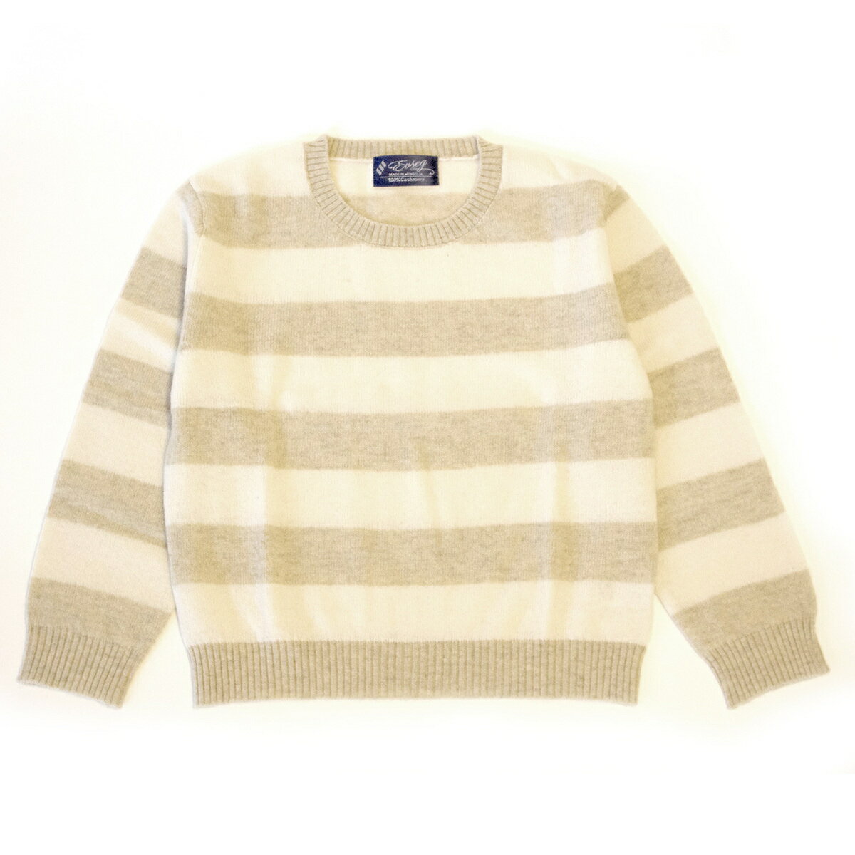 楽天Gobi Cashmere100％ピュアカシミヤ セーター（グレー＆白色）　お子様用 暖かい 高品質 カシミア CASHMERE HOLDING