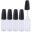 液体 貯蔵用 DIY用 液体ドロッパーボトル グルーボトル ユニコーンボトル 小分けボトル (A(15ml,黒))