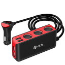 Te-Rich シガーソケット 4usb 3連 車載充電器 ソケット 120W 最大6.8A/5V 急速充電 12V/24V車対応 LED付 オート電圧測定 スマート識