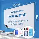 ホワイトボード シート 強力マグネット 対応 45×100cm 壁に貼ってはがせる 予定表 ホワイトボード 磁石 黒板シート 取り付け簡単 書