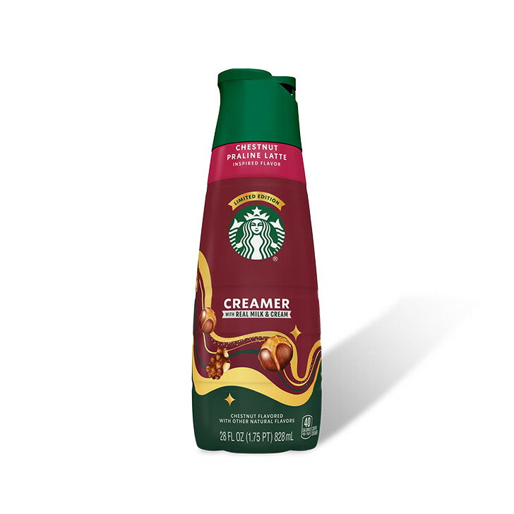 【STARBUCKS】スターバックス コーヒークリーマー チェスナッツプラリネラテ 828ml リアルミルク＆クリ..