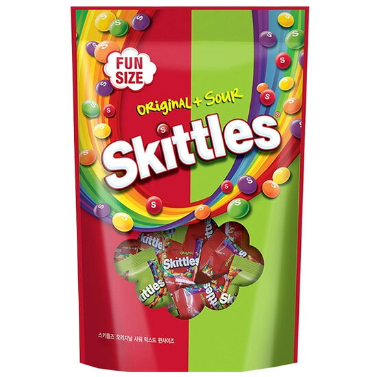 【大容量】SKITTLES スキットルズ FUN SIZE 900g(オリジナル30袋 サワー30袋 15g/1袋あたり)