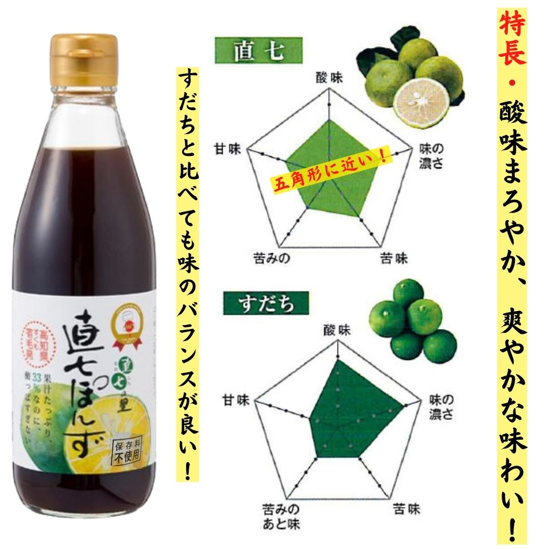 直七ポン酢 360ml×3本 直七の里ぽん酢 すだち まろやか味 高知県産 3