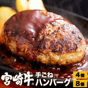 4個 約600g or 8個 約1.2kg 宮崎牛100%ハンバーグ 冷凍ハンバーグ 手ごね 宮崎県 国産 国産和牛 国産牛 牛肉 ブランド和牛 和牛 黒毛和牛 お肉 惣菜 弁当 洋食 グルメ おかず 内閣総理大臣賞 個包装 ギフト 冷凍食品 お取り寄せ 全国送料無料 ごちそうマーケット