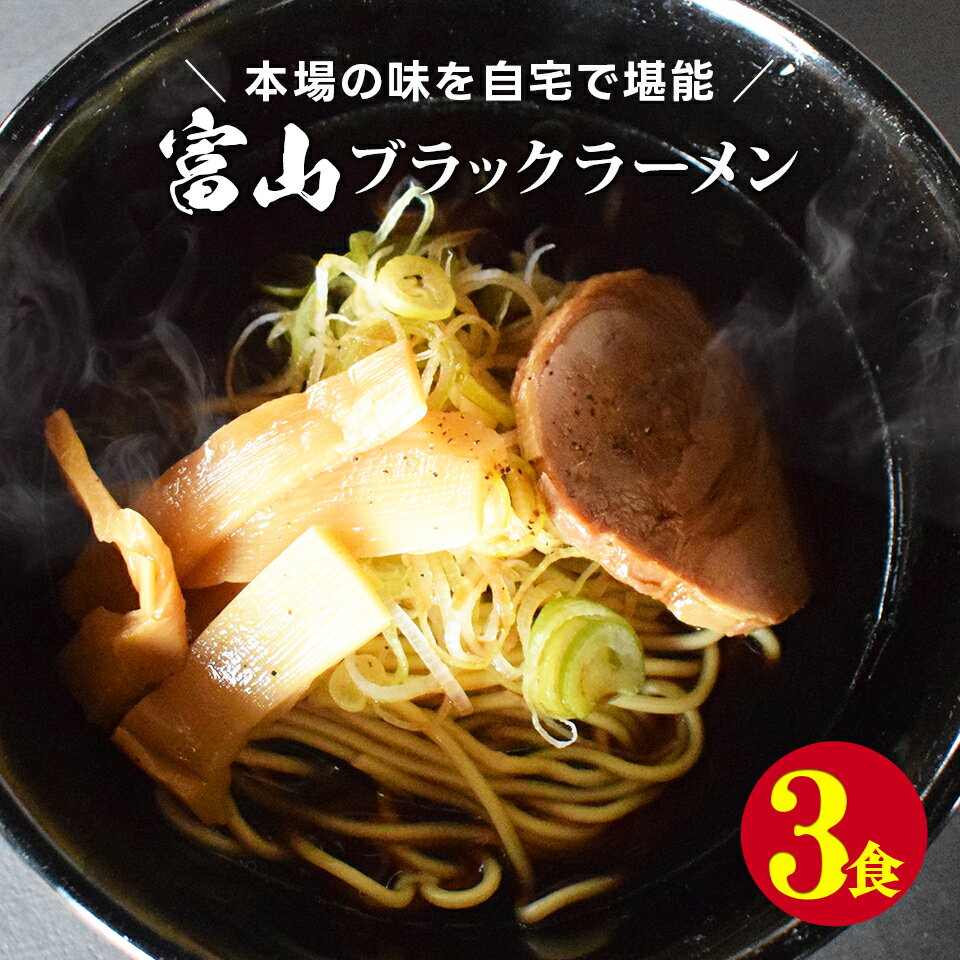 送料無料 極黒・富山 ブラック 生ラーメン3食セット！ 国産小麦の生麺 黒ニンニク みりん トリュフ 拉麺 簡単 お手軽 ご当地 グルメ お試し ポイント消化 お歳暮 ギフト 食品 お取り寄せ ポイント消化 おつまみ 訳ありでない