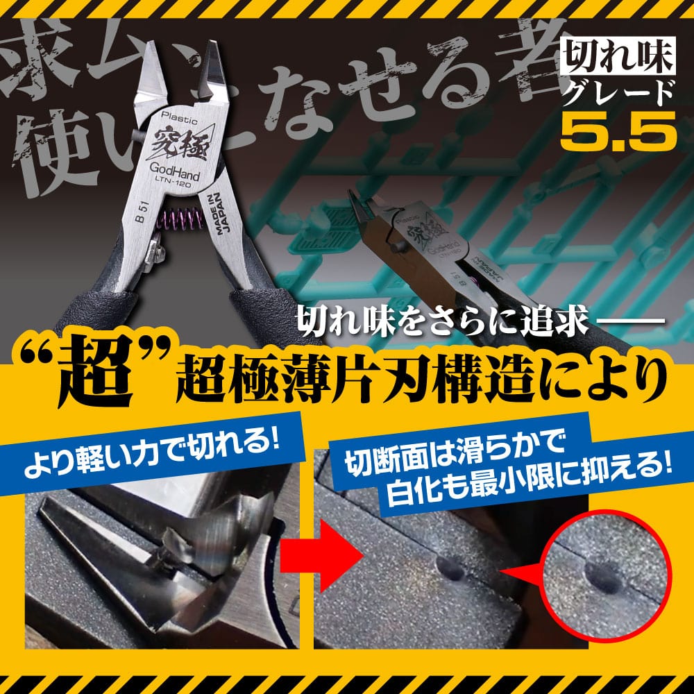 【お一人様2丁まで】ライトニングニッパー ゴッドハンド 先行販売 片刃仕様 ニッパーキャップ付き 購入数制限あり GH-LTN-120