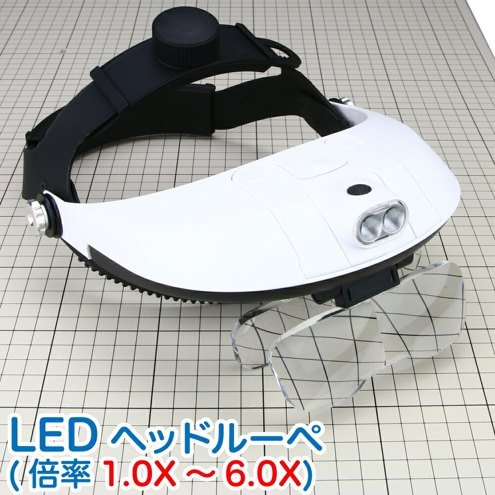 LED ヘッドルーペ WHL80 ネコポス非対応 拡大鏡 眼鏡 S＆F