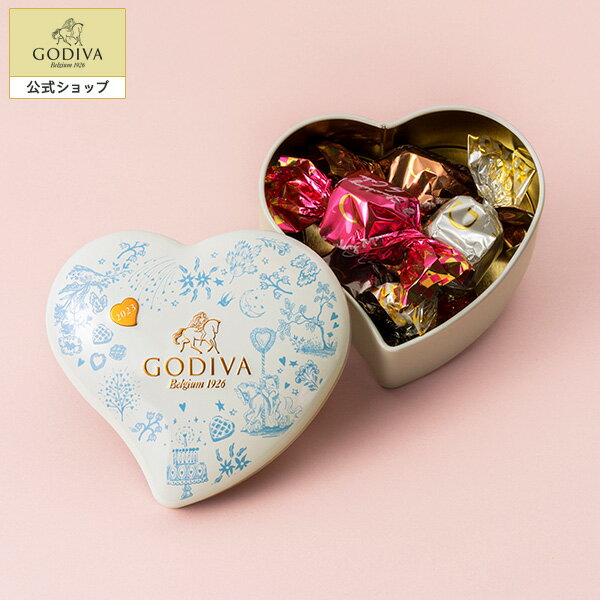 スイーツ プレゼント ギフト お返し お祝い チョコレート ゴディバ (GODIVA)メリーゴーランド ワッフル G キューブ アソートメント ミニハート缶 (5粒入)