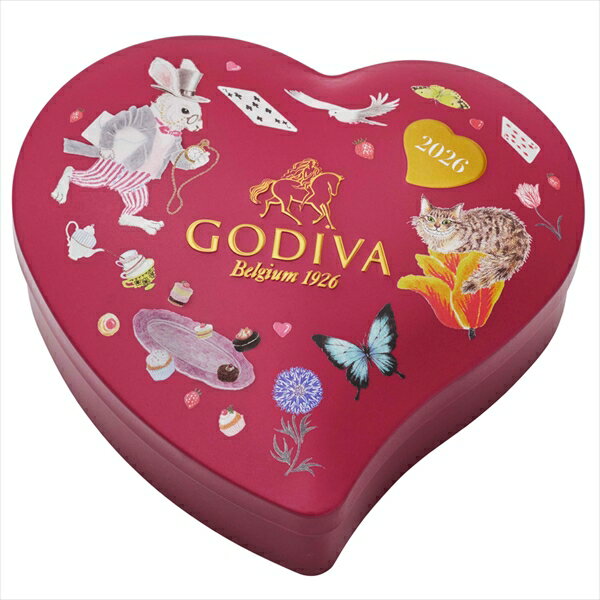 バレンタイン ゴディバ公式（GODIVA）アリスのティーパーティ G キューブ アソートメント ハート缶（10粒入）チョコレート（ギフト スイーツ プレゼント）