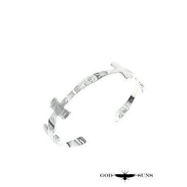 【送料無料】HUMMER CROSS BANGLE メンズ クロスバングル バングル クロス アクセサリー シルバー シルバー925 ネイティブ アメカジ ハンマー インディアンジュエリー【GODSUNS ゴッドサンズ】