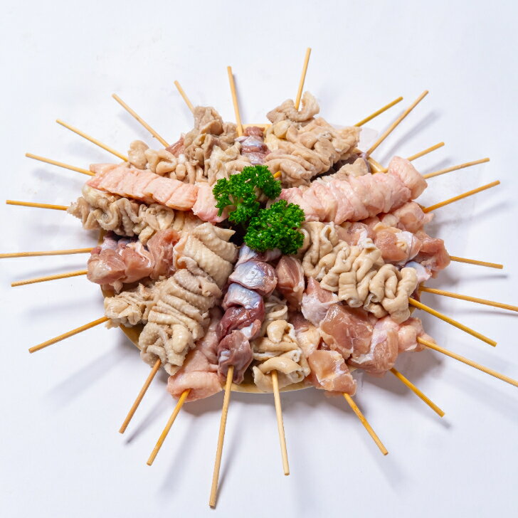 ■最大929円クーポン 国産焼き鳥5種盛りセット 50本 一本当たり（40g）モモ串 皮串 テール串 砂串 モツ串 合計50本
