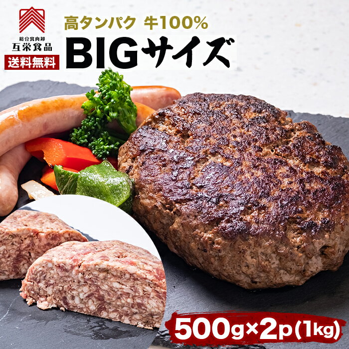 ハンバーグ 冷凍 牛肉 100％ ハンバーグ BIGハンバーグ 沼津イチバンバーグ 500g x 2個 ハンバーグ ギフト ハンバーグ 送料無料