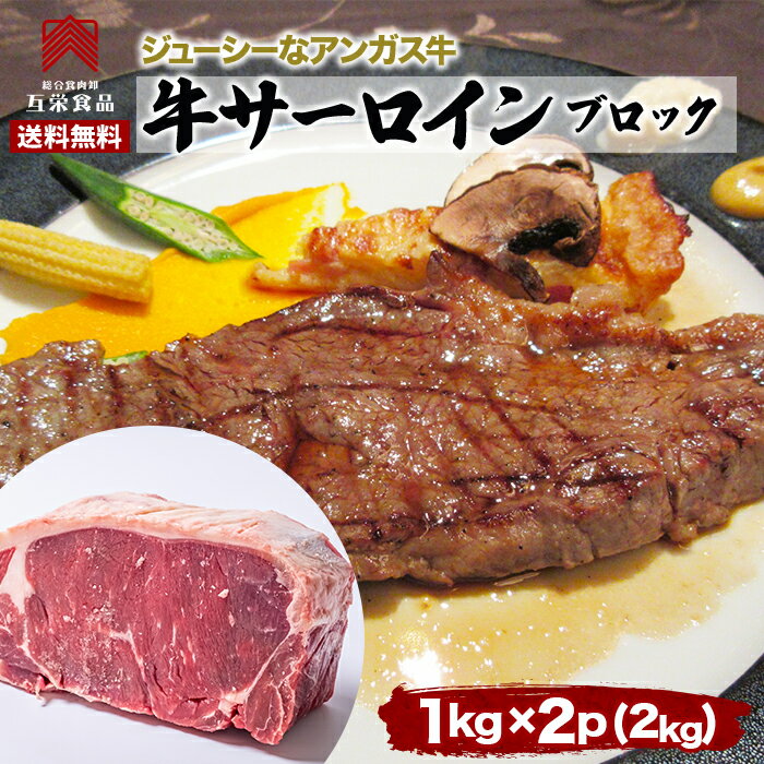 塊肉 送料無料 サーロインステーキ 1kg ブロック×2パック 訳あり ステーキ　バーベキュー　BBQ