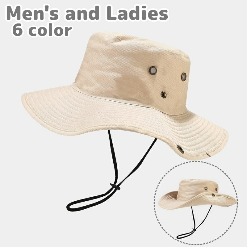 サファリハット アドベンチャーハット テンガロンハット つば広ハット バケットハット 男女兼用 ユニセ..