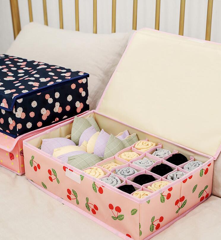 下着収納ボックス クローゼット 収納 蓋つき クロゼット 衣類収納ボックス 型崩れ防止 防虫 防塵 防湿 通気 ブラ・下着・靴下17マス 省スペース