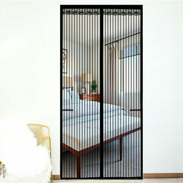 網戸 玄関網戸 ドア用 網戸 カーテン マグネット 防虫ネット 開閉式玄関カーテン ドア用メッシュ エコ 節電 暑さ対策 取付簡単 夏は涼しい 蚊/虫の侵入に防ぐ ブラック 防虫網 網戸 扉用