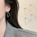 さりげなく可愛く輝くハートデザインピアス ゴールド シルバー 両耳 ペア アクセサリー ピアス ハートモチーフ ハート型 ハートシルエット エレガント 上品 洗練されたデザイン 大人っぽい 合わせやすい パーティー