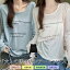 シアートップス シアーロンT レディース レイヤード シースルー 英字 文字 プリント トップス tシャツ ..