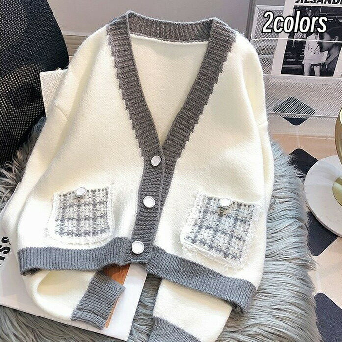 アンサンブル パール付きニットカーディガン＆リボン付きニットキャミソールアンサンブル