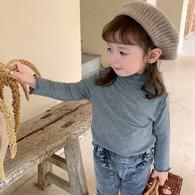 長袖Tシャツ キッズ インナー トップス ハイネック 女の子 カットソー 長袖 Tシャツ 子供 インナーウェ..