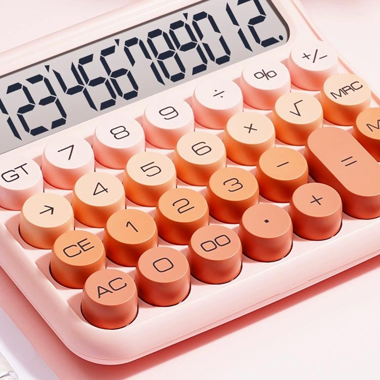 電卓 タイプライター 可愛い おしゃれ オシャレ かわいい 可愛い 計算機 レトロ お洒落 押しやすい タイプライター 簿記 大きいボタン カワイイ 持ち運び便利 12桁