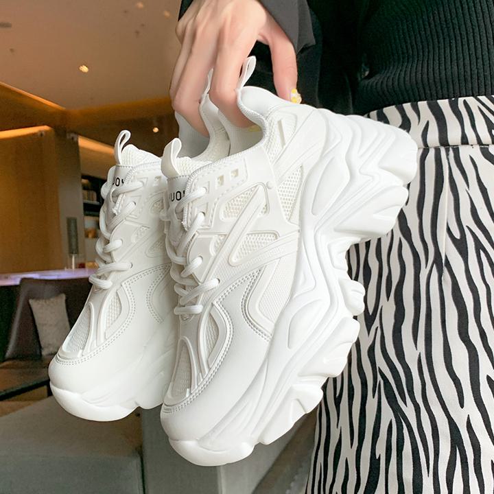 厚底スニーカー レディースシューズ ダッドスニーカー 厚底 脚盛りソール スニーカー シューズ 靴 裏地..