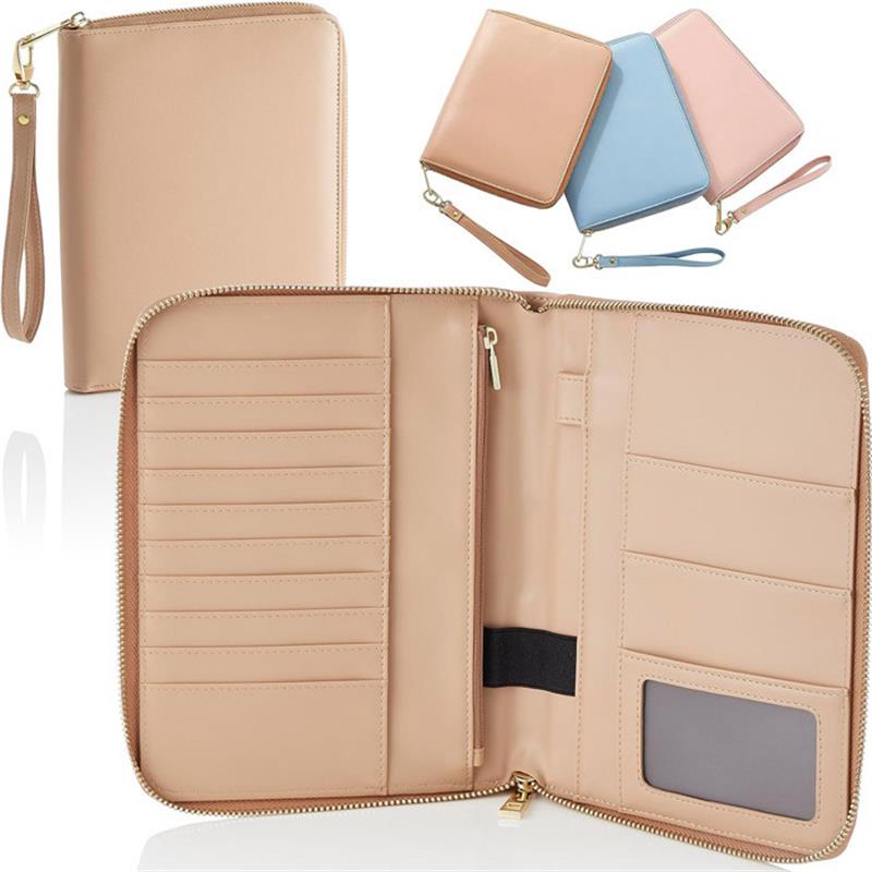 母子手帳ケース 大容量多機能 ストラップ付き 通院・パスポート収納対応 PU レザー 安全素材 軽量設計 ..