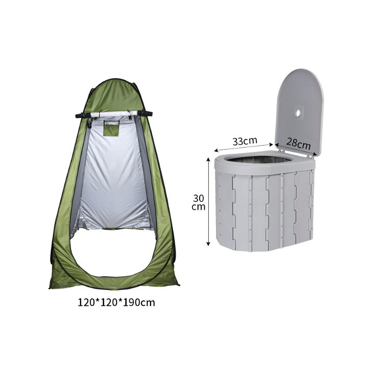 【簡易トイレ付き テント セット】着替え 着替えテント ポータブル ワンタッチ キャンプ ポータブルトイレ 非常用トイレ 携帯 更衣室 アウトドア プライバシーテント 透けない 防災 折りたたみ コンパクト 簡易テント 処理袋 凝固剤 防災グッズ 収納袋付き