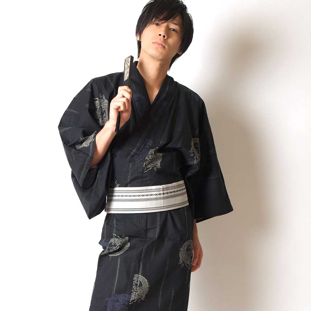 男浴衣セット 浴衣 メンズ浴衣4点セット【浴衣+帯+下駄+腰紐】 男性用お仕立て上がり浴衣4点セット 和服 和装 おしゃれ 夏祭り 大人 父の日 プレゼント