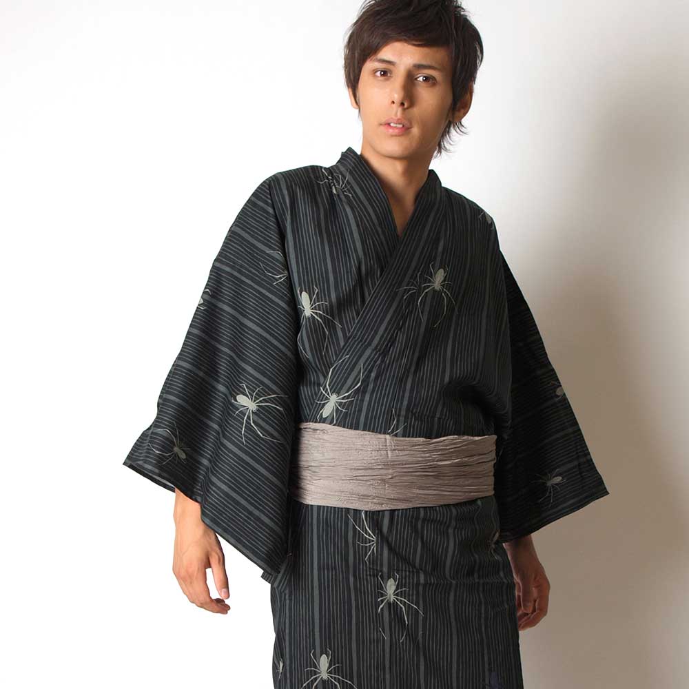 男浴衣セット 浴衣 メンズ浴衣4点セット【浴衣+帯+下駄+腰紐】 男性用お仕立て上がり浴衣4点セット 和服 和装 おしゃれ 夏祭り 大人 父の日 プレゼント