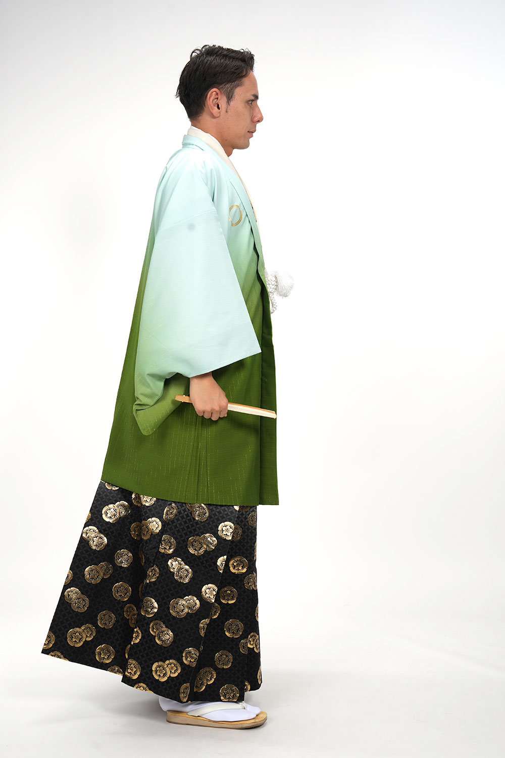 往復送料弊社負担 【レンタル】【対応身長170cm-180cm】男性用レンタル紋付き袴フルセット 紋付きフルセット 紋付袴レンタル 羽織紐 袴 はかま 男性着物 成人式 卒業式