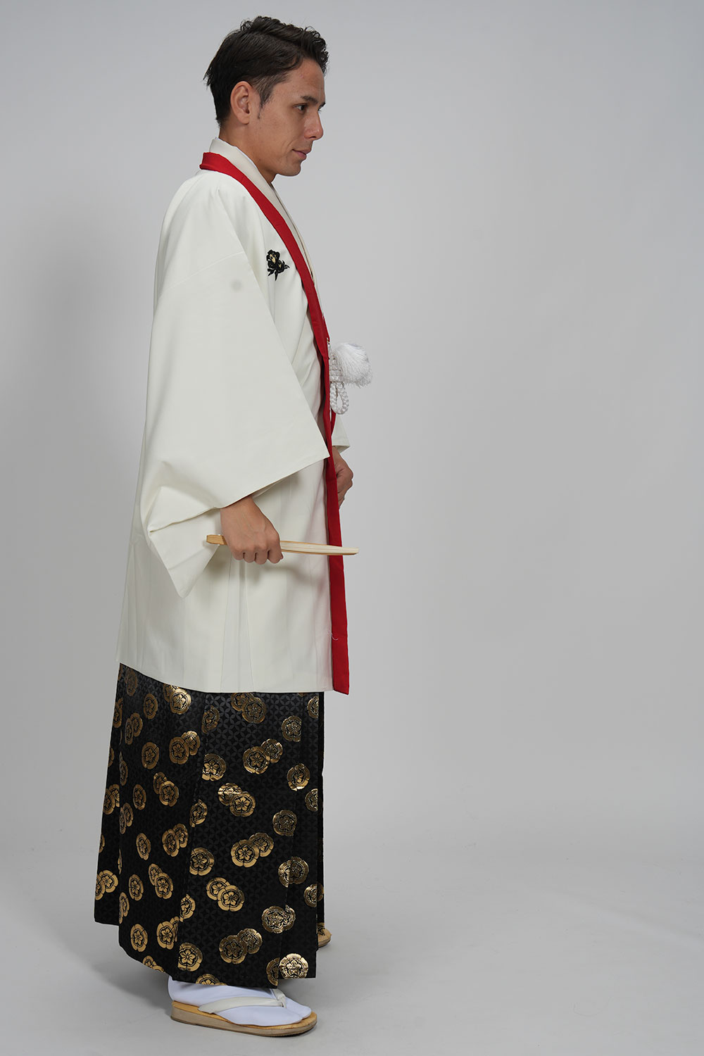 往復送料弊社負担 【レンタル】【対応身長170cm-180cm】男性用レンタル紋付き袴フルセット 紋付きフルセット 紋付袴レンタル 羽織紐 袴 はかま 男性着物 成人式 卒業式