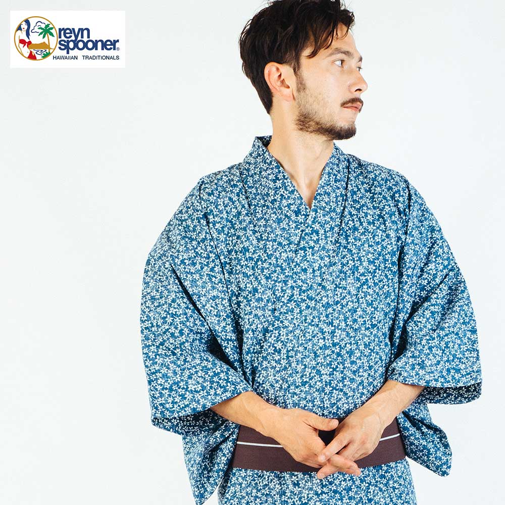 男浴衣セット 男性 浴衣【浴衣+帯+下駄+腰紐】レインスプーナー アロハ柄浴衣セット アロハ メンズ浴衣 紳士用 ハワイ ブランド 4点セット 追加オプション可...