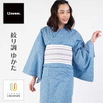 ｜送料弊社負担｜浴衣 単品 女性用ゆかた【Ummm.絞り調レディース浴衣】Ummm. ｜ 即日発送可｜レディース浴衣｜｜レトロ調｜昭和モダン｜疋田｜鹿の子｜紺｜青地｜