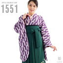 【レンタル】卒業式 袴 レンタル 女 フルセット 女性 袴セット【対応身長157cm〜165cm】【正統派】 卒業式レンタル袴フルセット-1551 矢絣 紫 緑