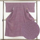 【中古】小紋 リサイクル着物 身丈149cm 裄62cm 前幅22.5cm 後幅28cm 袖丈44cm 正絹(シルク) レディース 袷仕立 秋冬春用 紫地 裄S...
