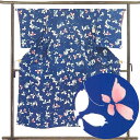 【中古】小紋 リサイクル着物 身丈150cm 裄64cm 前幅23cm 後幅29cm 袖丈49cm 正絹(シルク) レディース 袷仕立 秋冬春用 紺地 裄Mサイ...