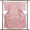 【中古】小紋 リサイクル着物 身丈155cm 裄63cm 前幅23cm 後幅28cm 袖丈51cm 正絹(シルク) レディース 袷仕立 秋冬春用 紫地 裄Mサイ...