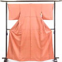 【SS50%OFF】【中古】小紋 リサイクル着物 身丈168cm 裄65cm 前幅25cm 後幅30cm 袖丈49cm 正絹(シルク) レディース 袷仕立 秋冬春用 オレンジ地 裄Mサイズ トールサイズ リユース