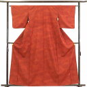 【中古】紬 リサイクル着物 身丈163cm 裄63cm 前幅25cm 後幅30cm 袖丈48cm 正絹(シルク) レディース 袷仕立 秋冬春用 茶色 裄Mサイズ リユース