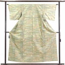 【中古】紬 リサイクル着物 身丈158cm 裄61cm 前幅22.5cm 後幅28cm 袖丈46cm 正絹(シルク) レディース 袷仕立 秋冬春用 ベージュ地 ...