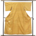 【中古】訪問着 リサイクル着物 身丈159cm 裄65cm 前幅24cm 後幅29cm 袖丈45cm 正絹(シルク) レディース 袷仕立 秋冬春用 茶色 裄Mサ...