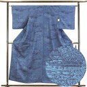 【中古】小紋 リサイクル着物 身丈156cm 裄63cm 前幅22.5cm 後幅30cm 袖丈49cm 正絹(シルク) レディース 袷仕立 秋冬春用 紫地 裄M...