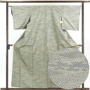 【中古】紬 リサイクル着物 身丈160cm 裄64cm 前幅24.5cm 後幅28.5cm 袖丈49cm 正絹(シルク) レディース 袷仕立 秋冬春用 グレー地 裄Mサイズ リユース