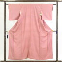 【中古】小紋 リサイクル着物 身丈155cm 裄61cm 前幅22.5cm 後幅28cm 袖丈47cm 正絹(シルク) レディース 袷仕立 秋冬春用 ピンク地 ...
