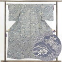 【中古】小紋 リサイクル着物 身丈155cm 裄62cm 前幅22.5cm 後幅29cm 袖丈48cm 正絹(シルク) レディース 袷仕立 秋冬春用 グレー地 ...