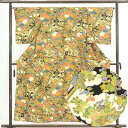 【中古】小紋 リサイクル着物 身丈155cm 裄64cm 前幅23cm 後幅28cm 袖丈50cm 正絹(シルク) レディース 袷仕立 秋冬春用 黒地 裄Mサイ...