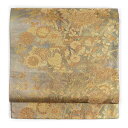 【中古】袋帯 リサイクル着物 幅31cm 長さ436cm レディース 花柄 秋冬春用 正絹(シルク)金地 美品 リメイク リユース