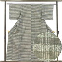 【中古】紬 リサイクル着物 身丈160cm 裄61cm 前幅24cm 後幅28cm 袖丈48cm 袖幅32.5cm レディース 袷 横段柄 裄Sサイズ 秋冬春用...
