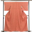 【中古】小紋 リサイクル着物 身丈162cm 裄67cm 前幅25cm 後幅29cm 袖丈49cm 正絹(シルク) レディース 袷仕立 梅 秋冬春用 ピンク地 ...